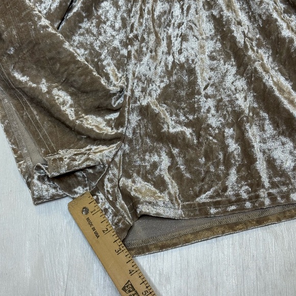 Oh My Love Velvet Romper XS Metallic Long Sleeve Deep V Front Back NWT - Picture 5 of 13